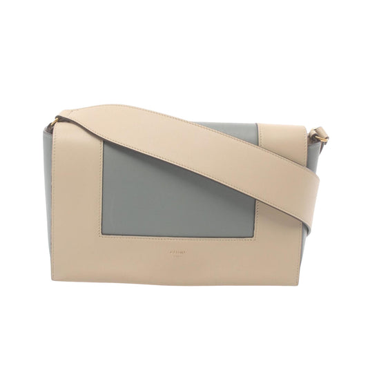 Céline Frame, Beige, Leather, shoulder