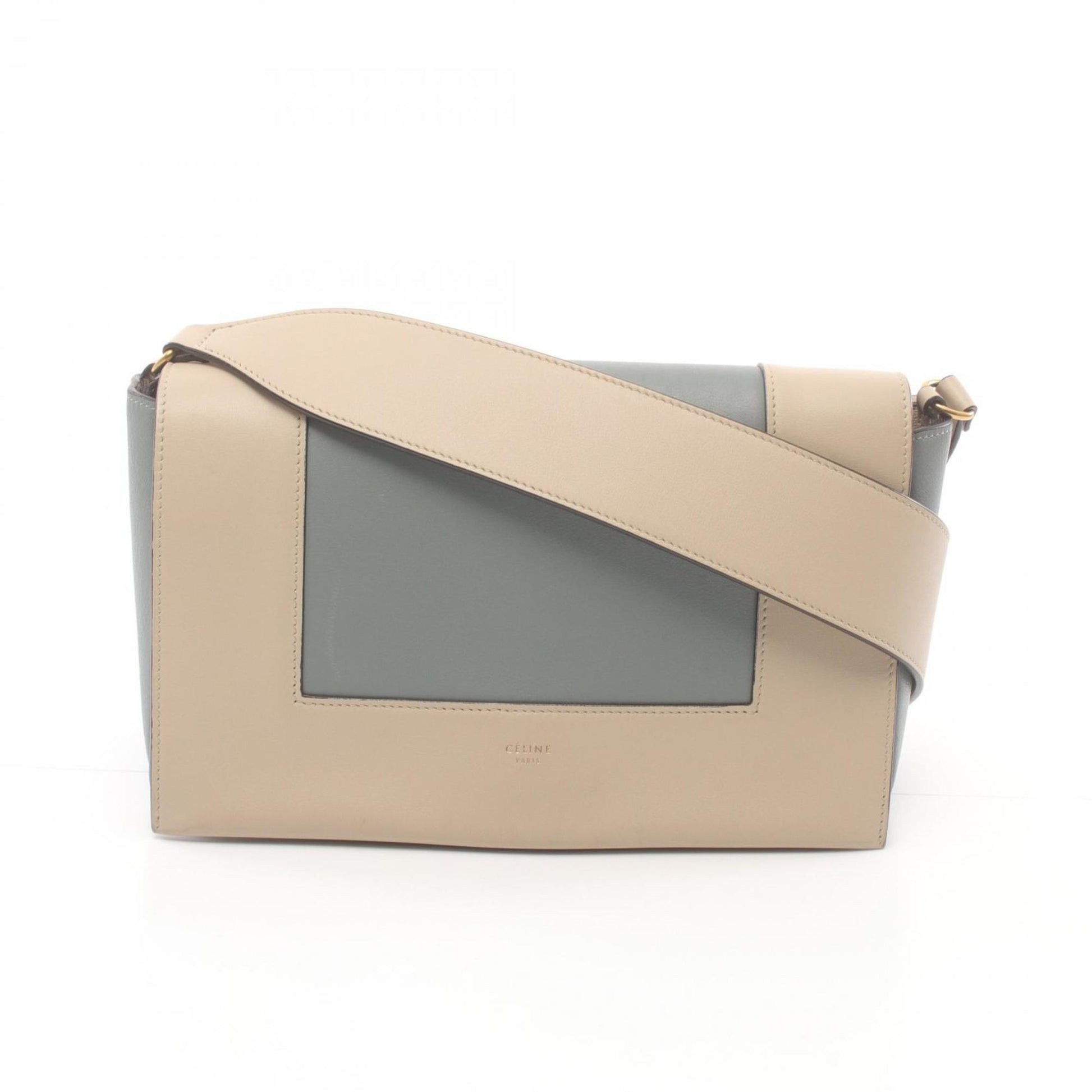 Céline Frame, Beige, Leather, shoulder