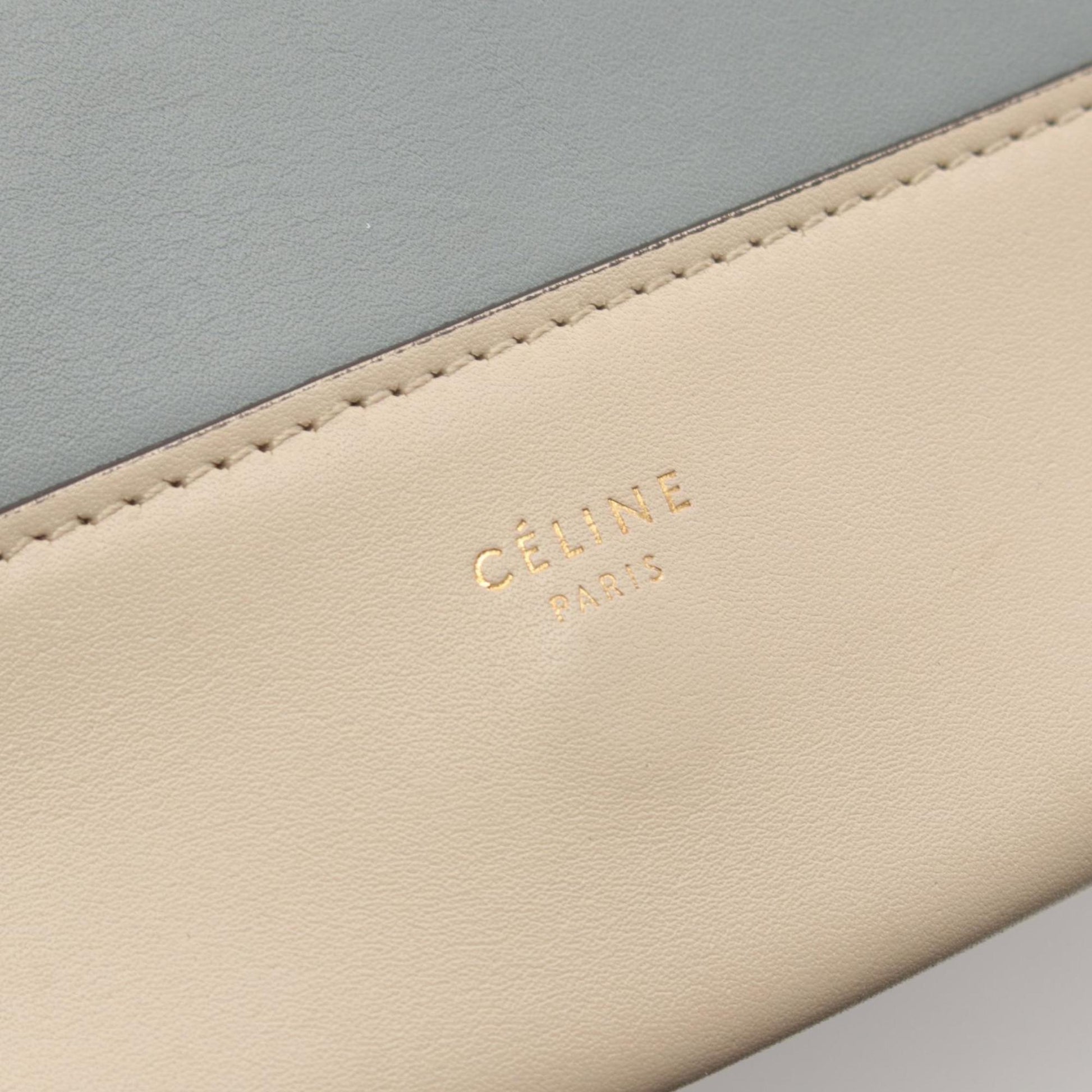 Céline Frame, Beige, Leather, shoulder