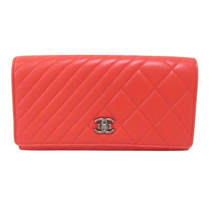 Chanel Matelassé, Red, Leather, wallet
