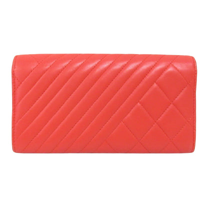 Chanel Matelassé, Red, Leather, wallet