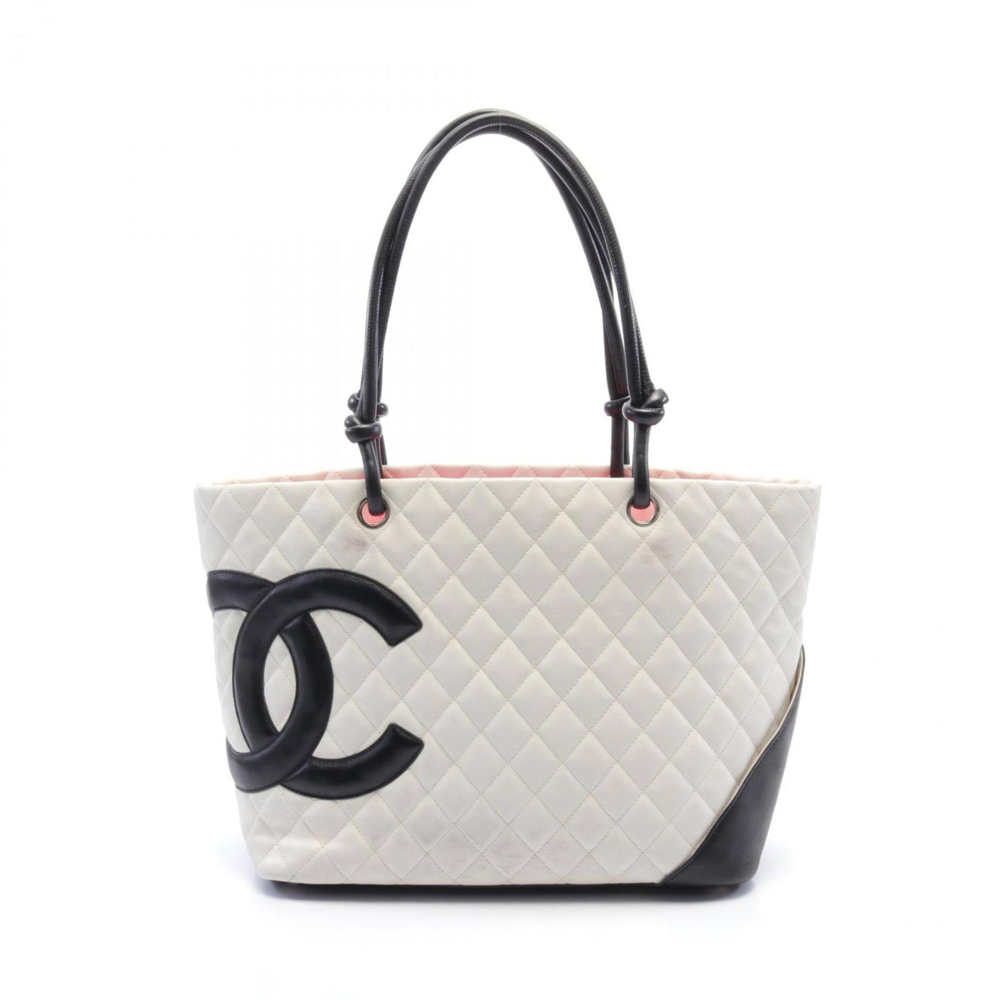 Chanel Cambon, White, Leather, tote