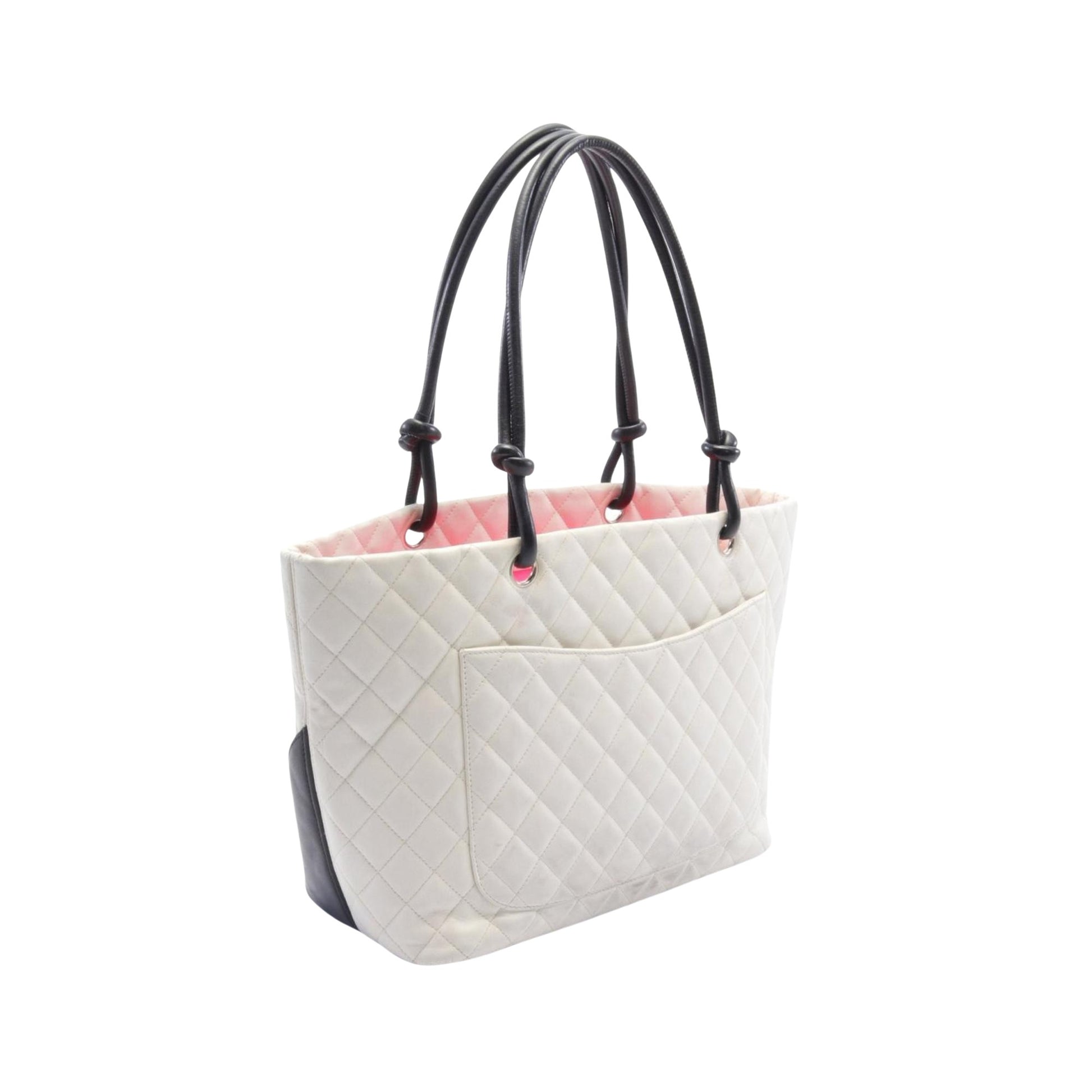 Chanel Cambon, White, Leather, tote