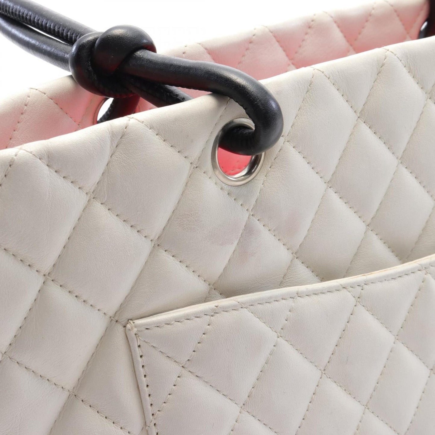 Chanel Cambon, White, Leather, tote