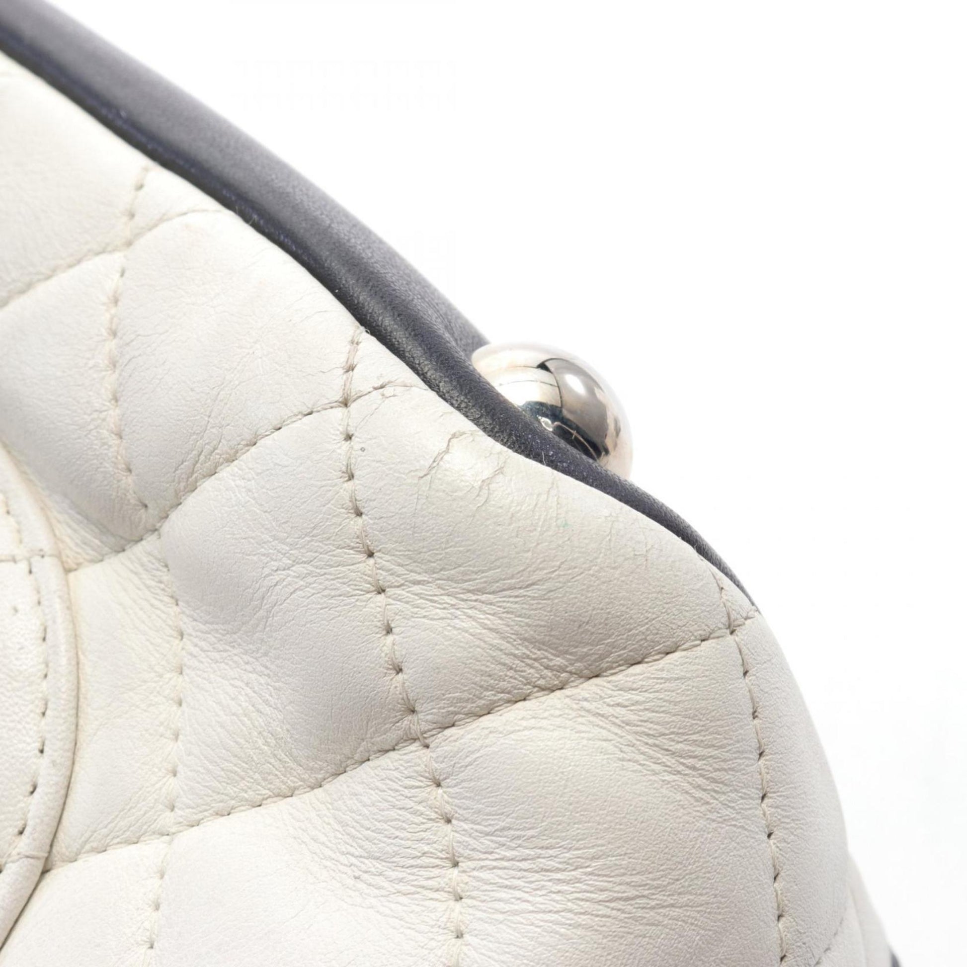 Chanel Cambon, White, Leather, tote