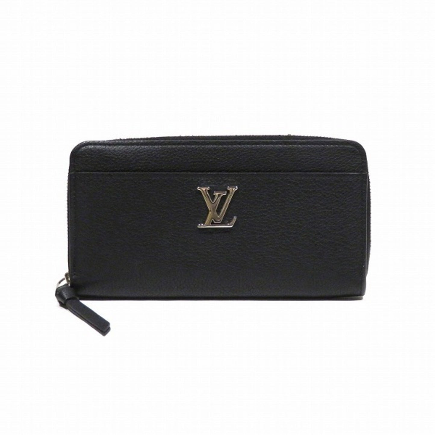 Louis Vuitton Lockme, Black, Leather, wallet