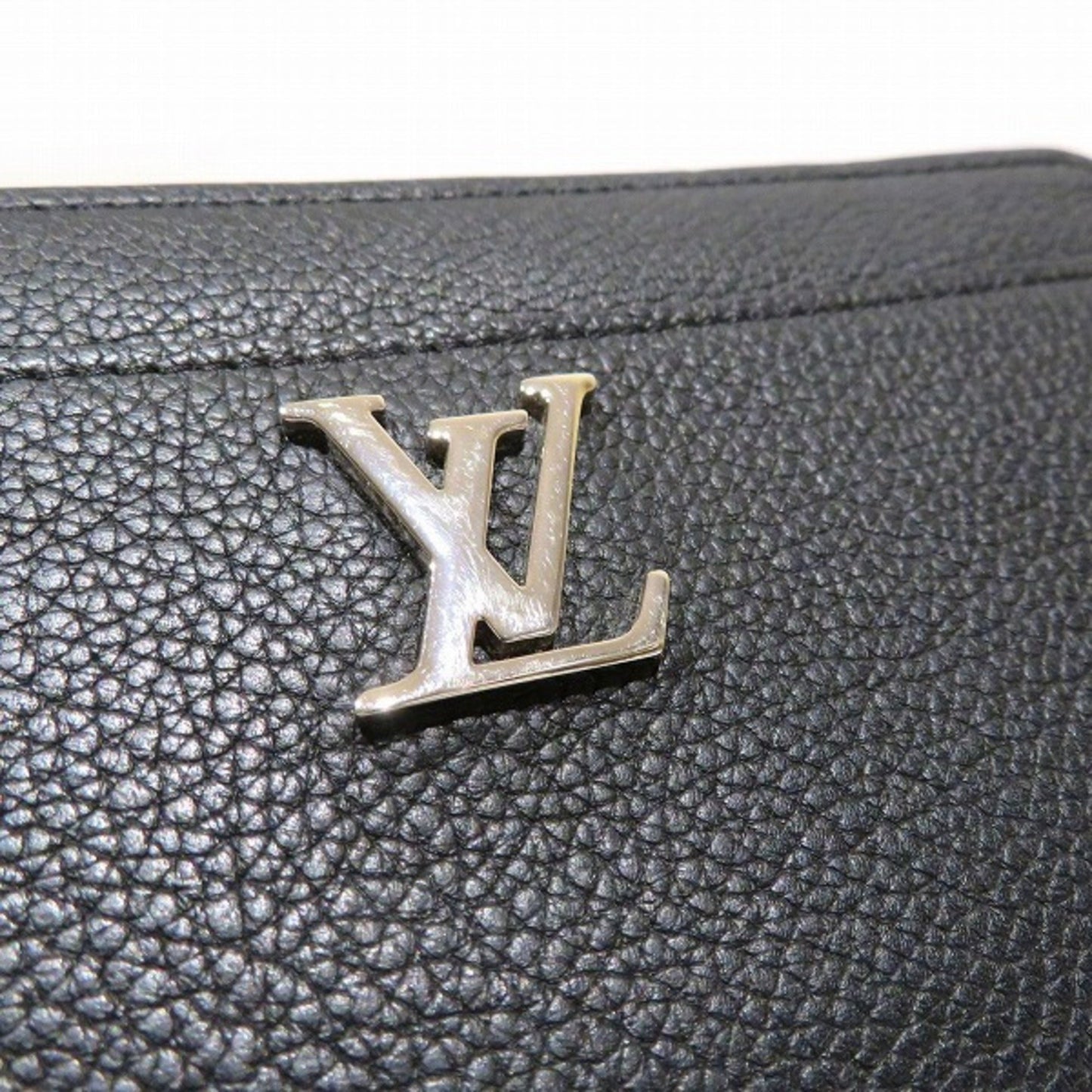 Louis Vuitton Lockme, Black, Leather, wallet