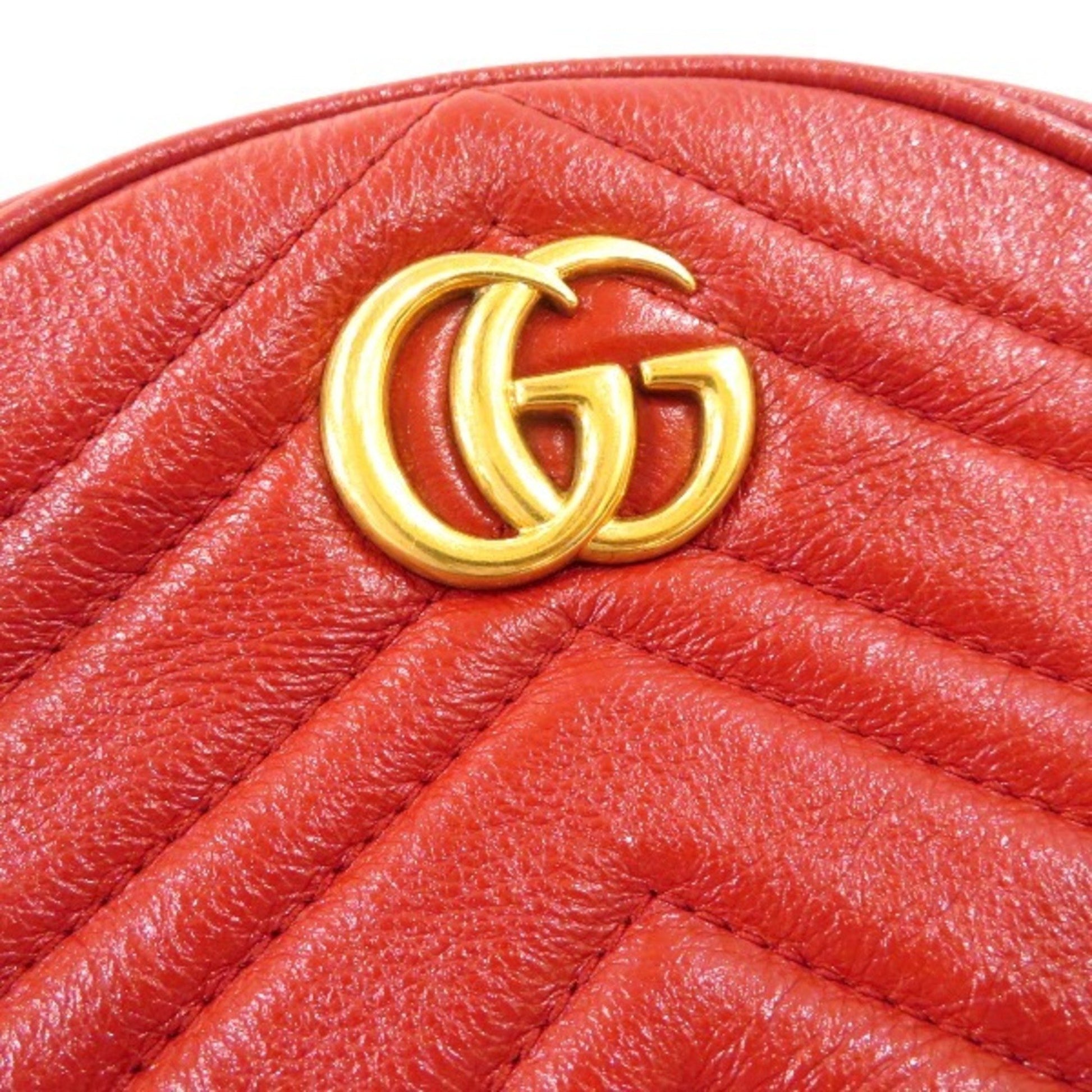 Gucci GG Marmont, Red, Leather, shoulder