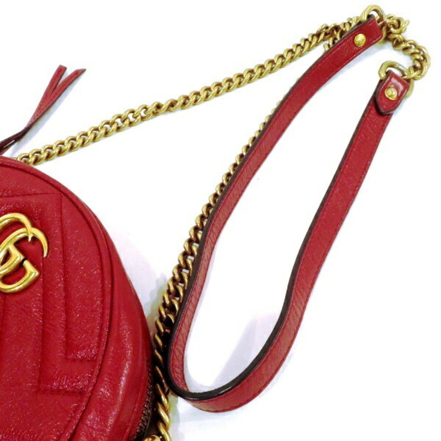 Gucci GG Marmont, Red, Leather, shoulder