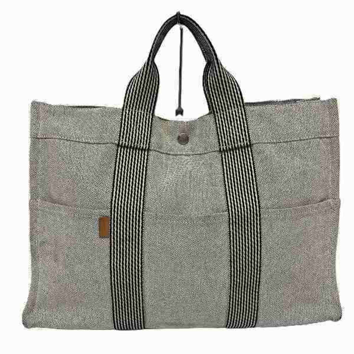 Hermès Fourre tout, Grey, Canvas, tote