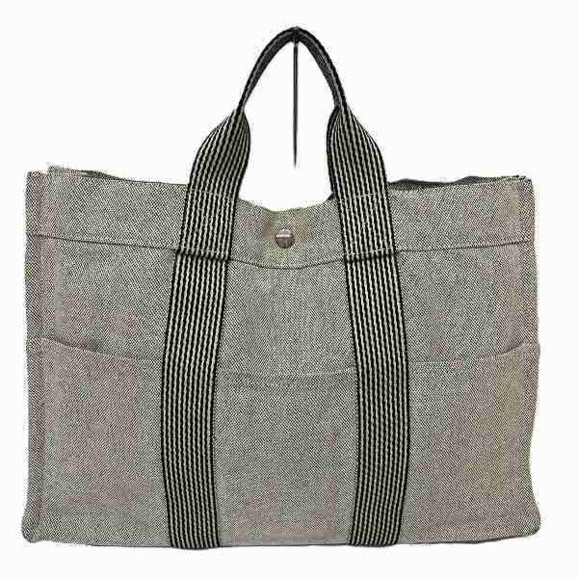 Hermès Fourre tout, Grey, Canvas, tote