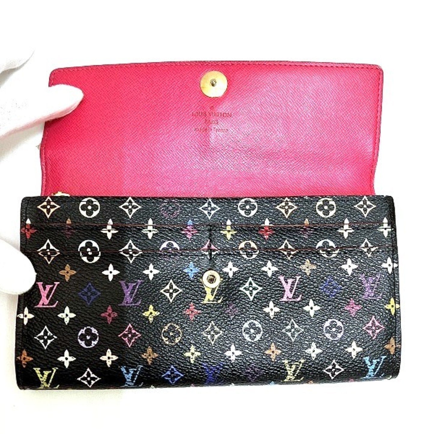 Louis Vuitton Portefeuille Sarah, Multicolour, Canvas, wallet