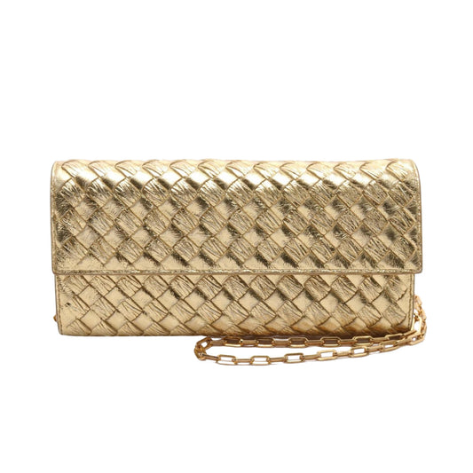 Bottega Veneta Intrecciato, Gold, Leather, shoulder