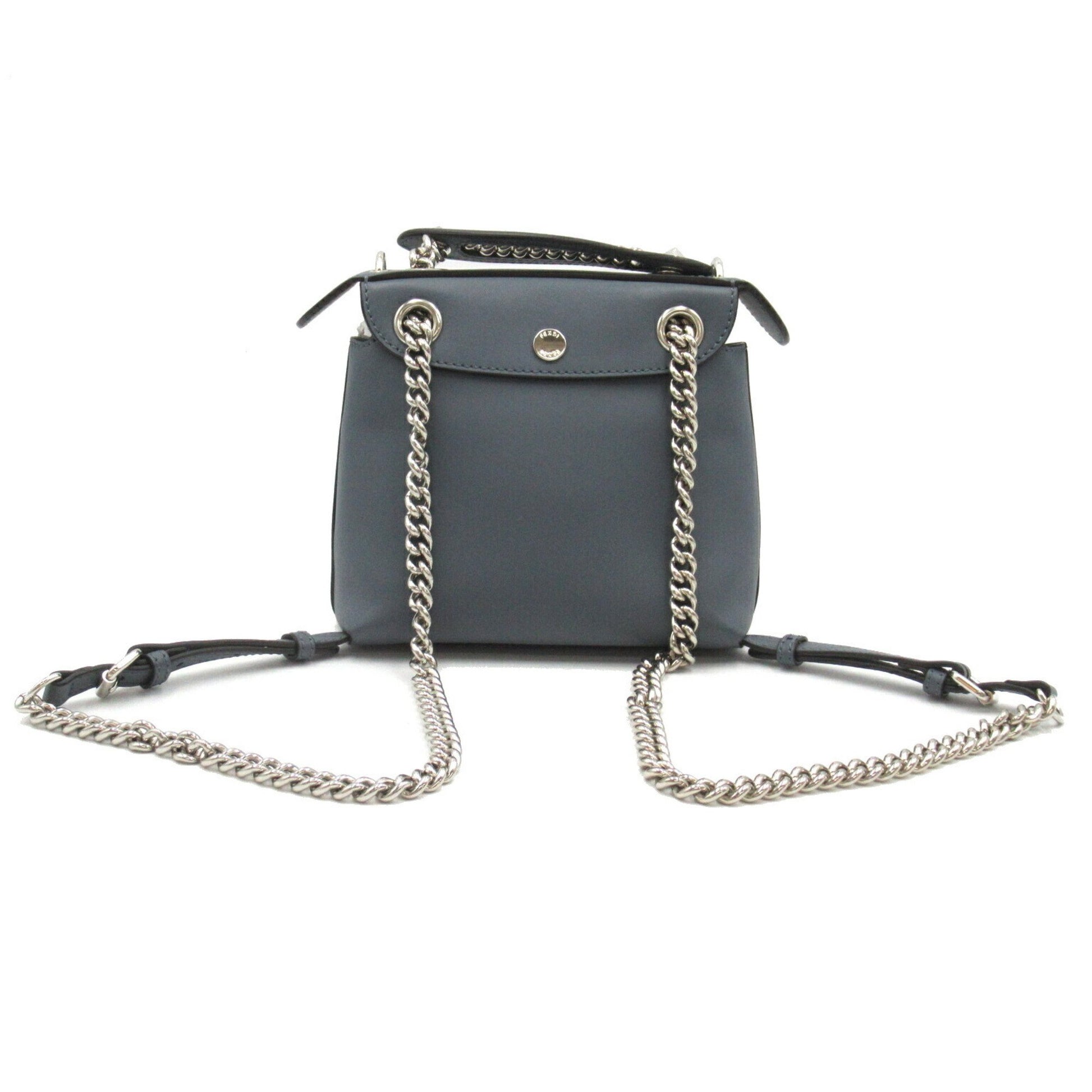 Fendi Back to school, Grey, Leather, backpack