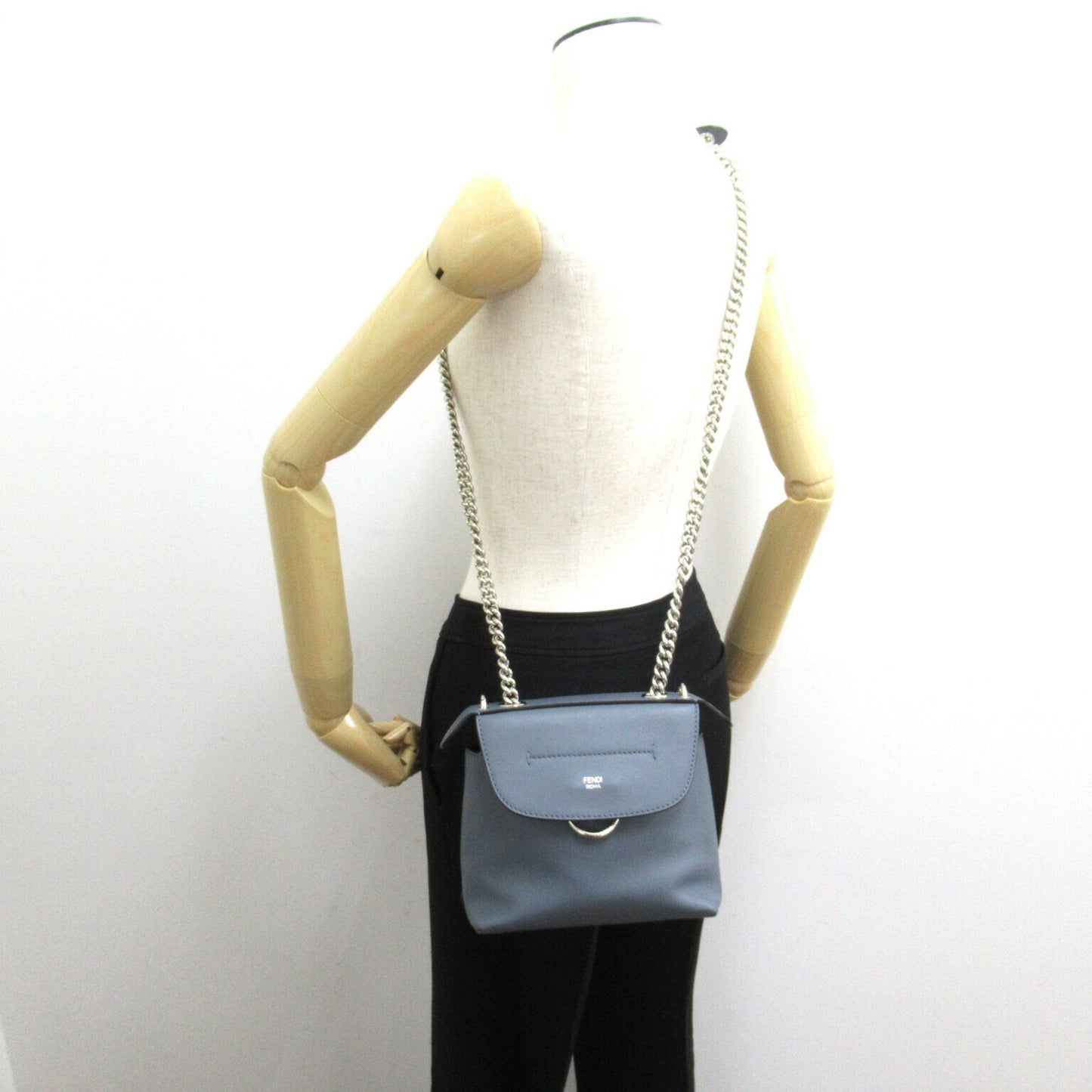 Fendi Back to school, Grey, Leather, backpack