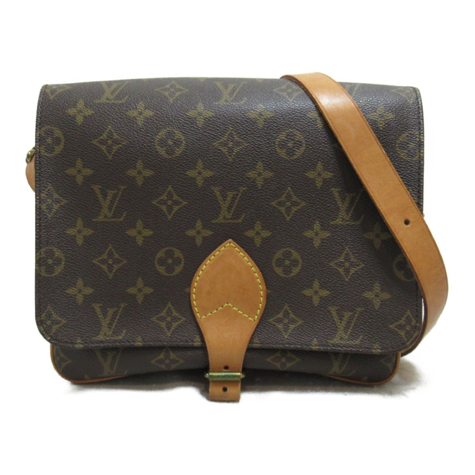 Louis Vuitton Cartouchière 26, Brown, Canvas, shoulder