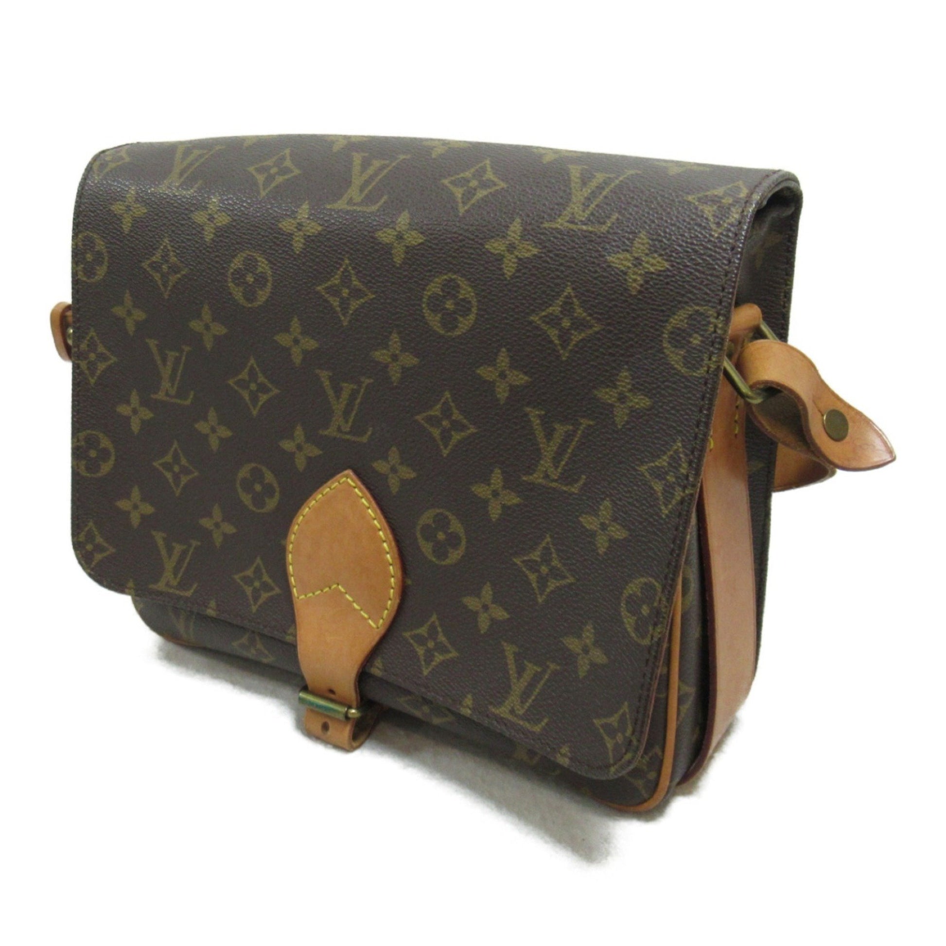 Louis Vuitton Cartouchière 26, Brown, Canvas, shoulder