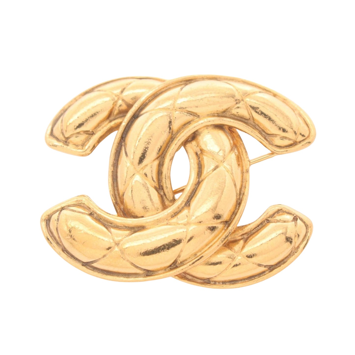 Chanel Matelassé, Gold, Gold Plated, brooch