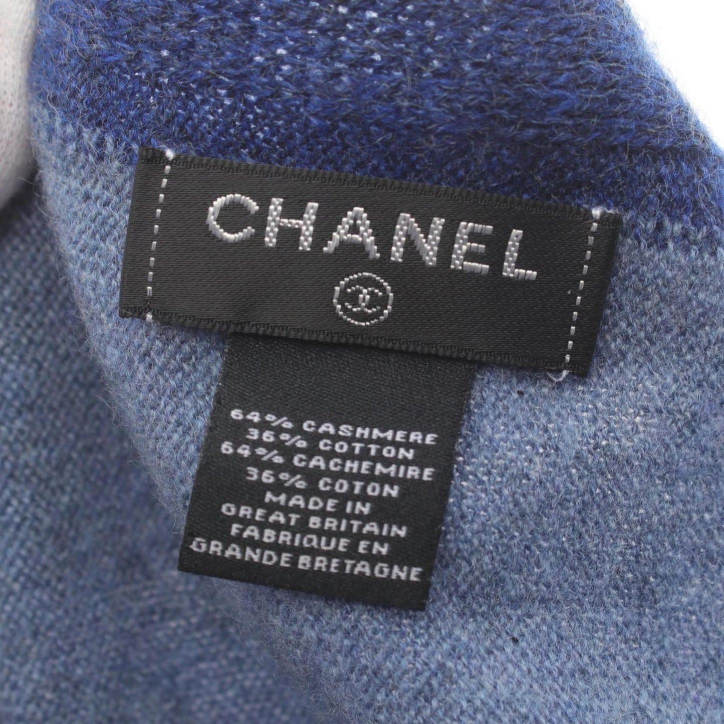 Chanel Coco Mark, Blue, Cashmere, scarf