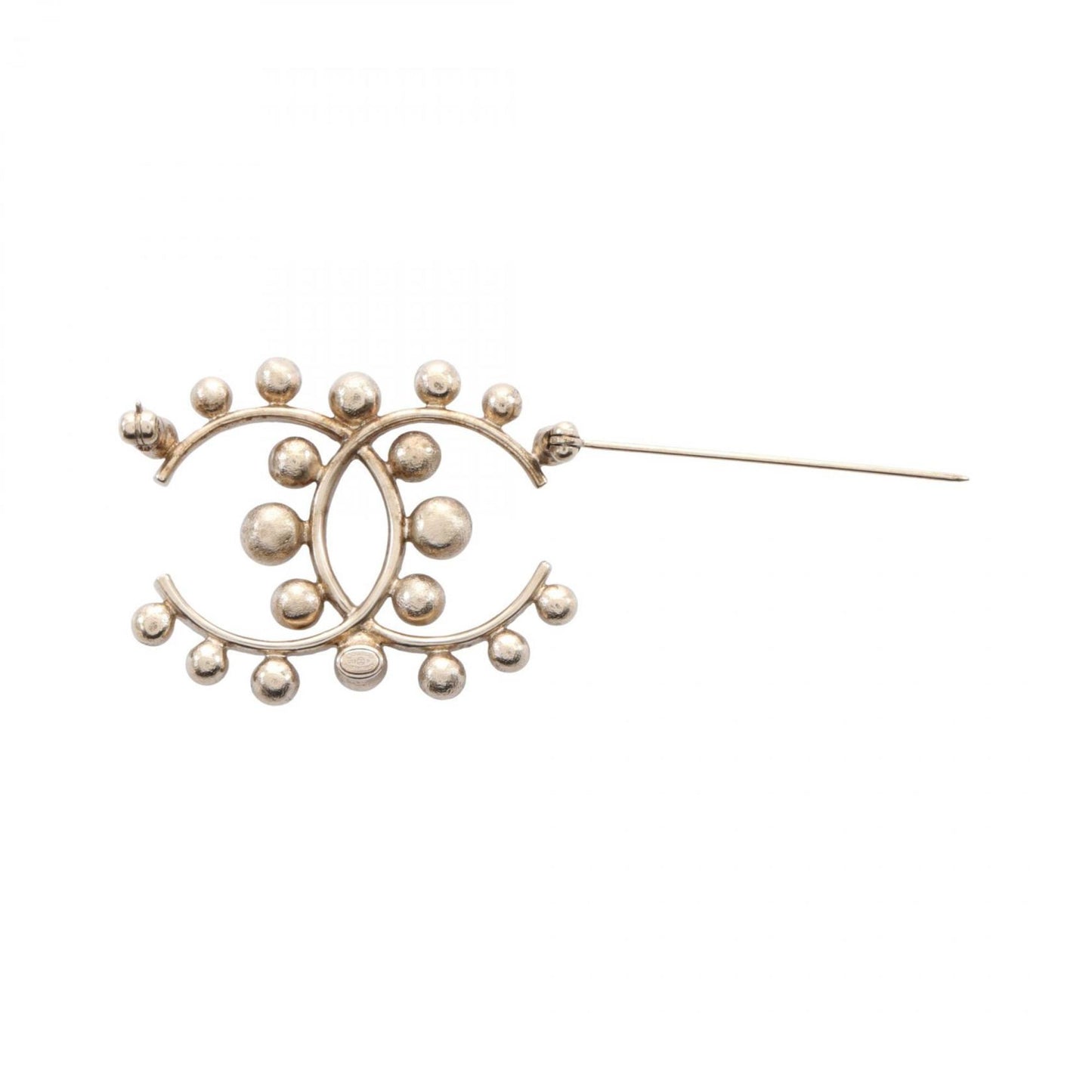 Chanel Coco Mark, White, Gold Plated, brooch