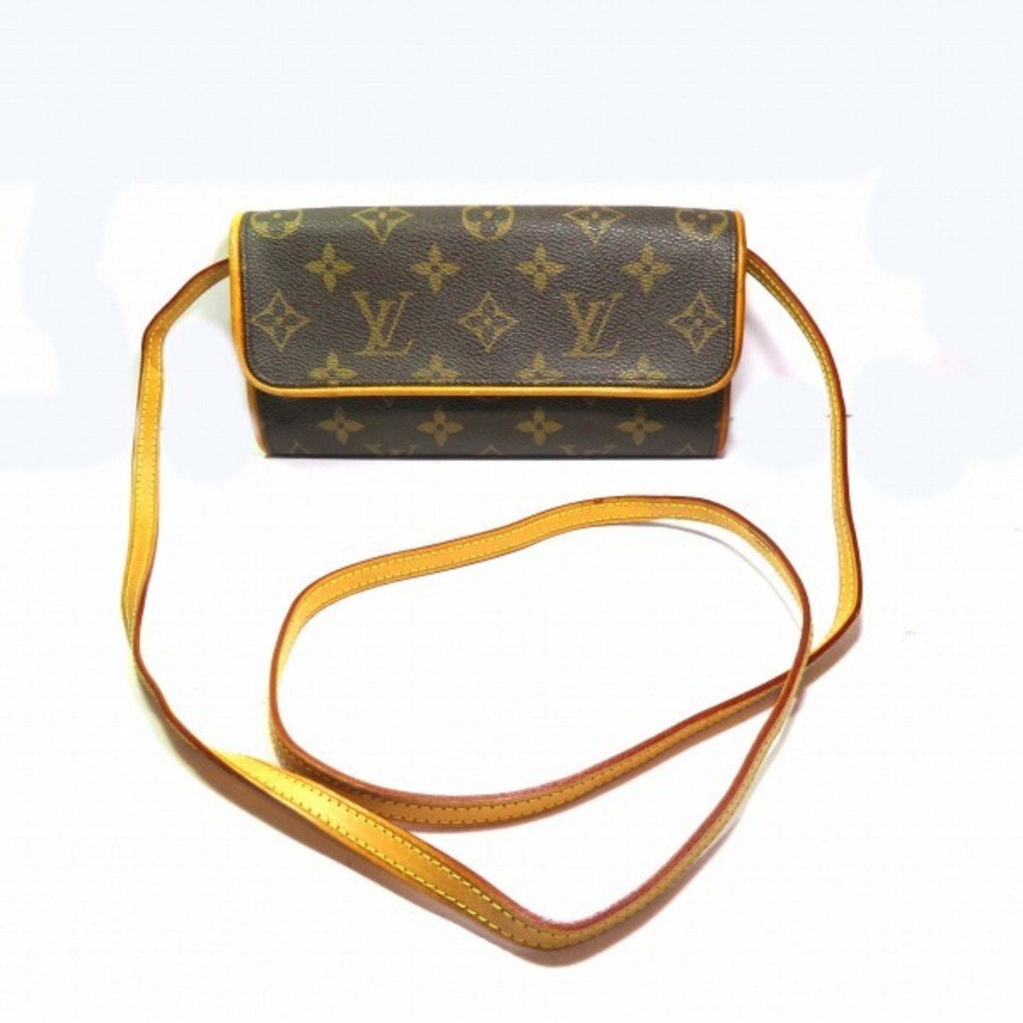 Louis Vuitton Pochette Twin, Brown, Canvas, clutch