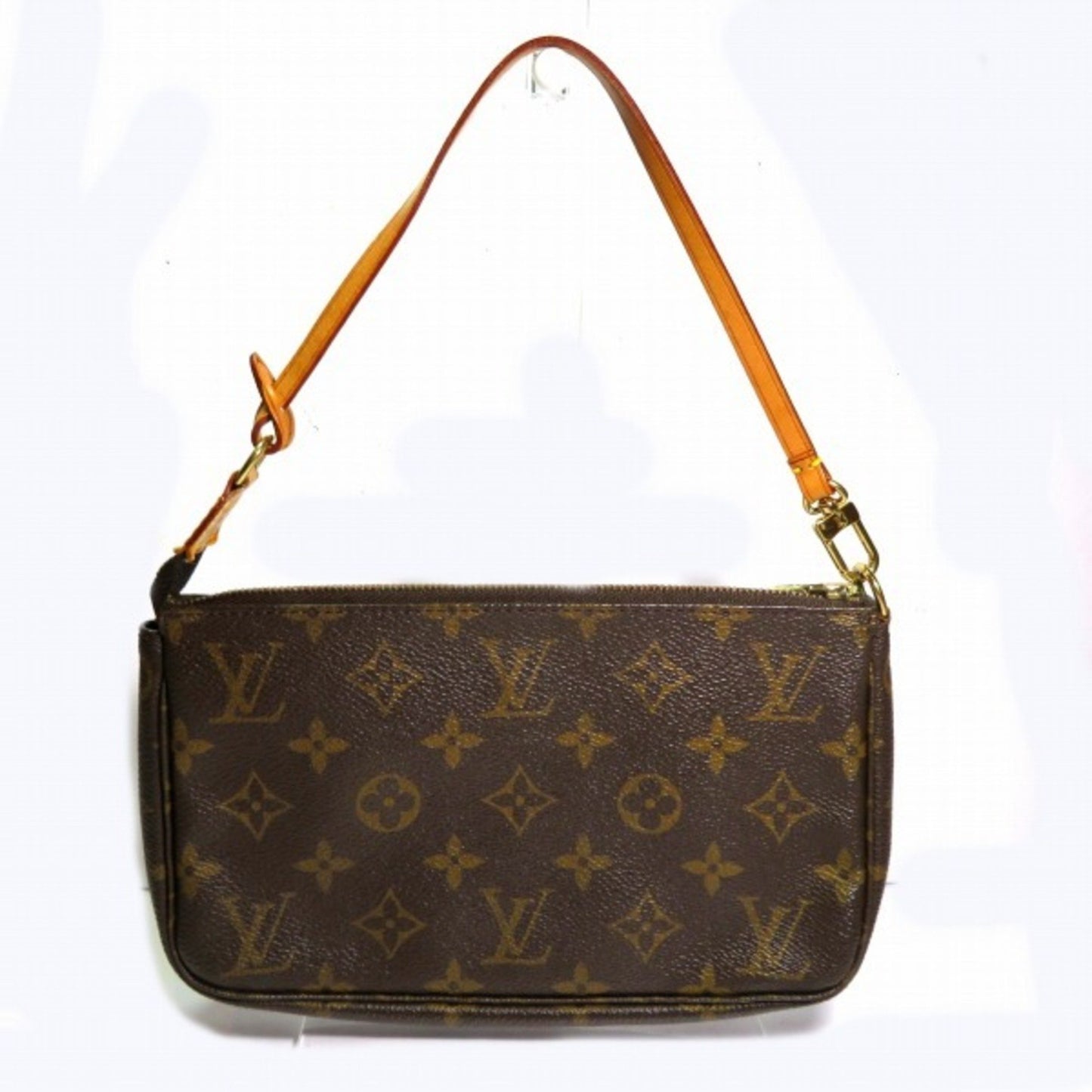 Louis Vuitton Pochette Accessoire, Brown, Canvas, clutch