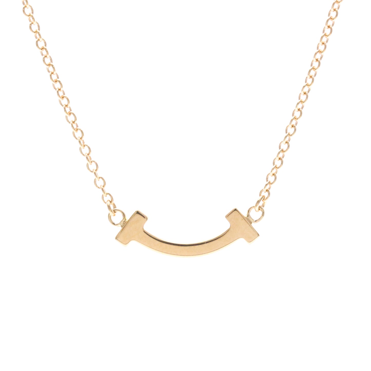 Tiffany & Co. T Smile Pendant 18K Rose Gold, Pink, Pink Gold, Necklace