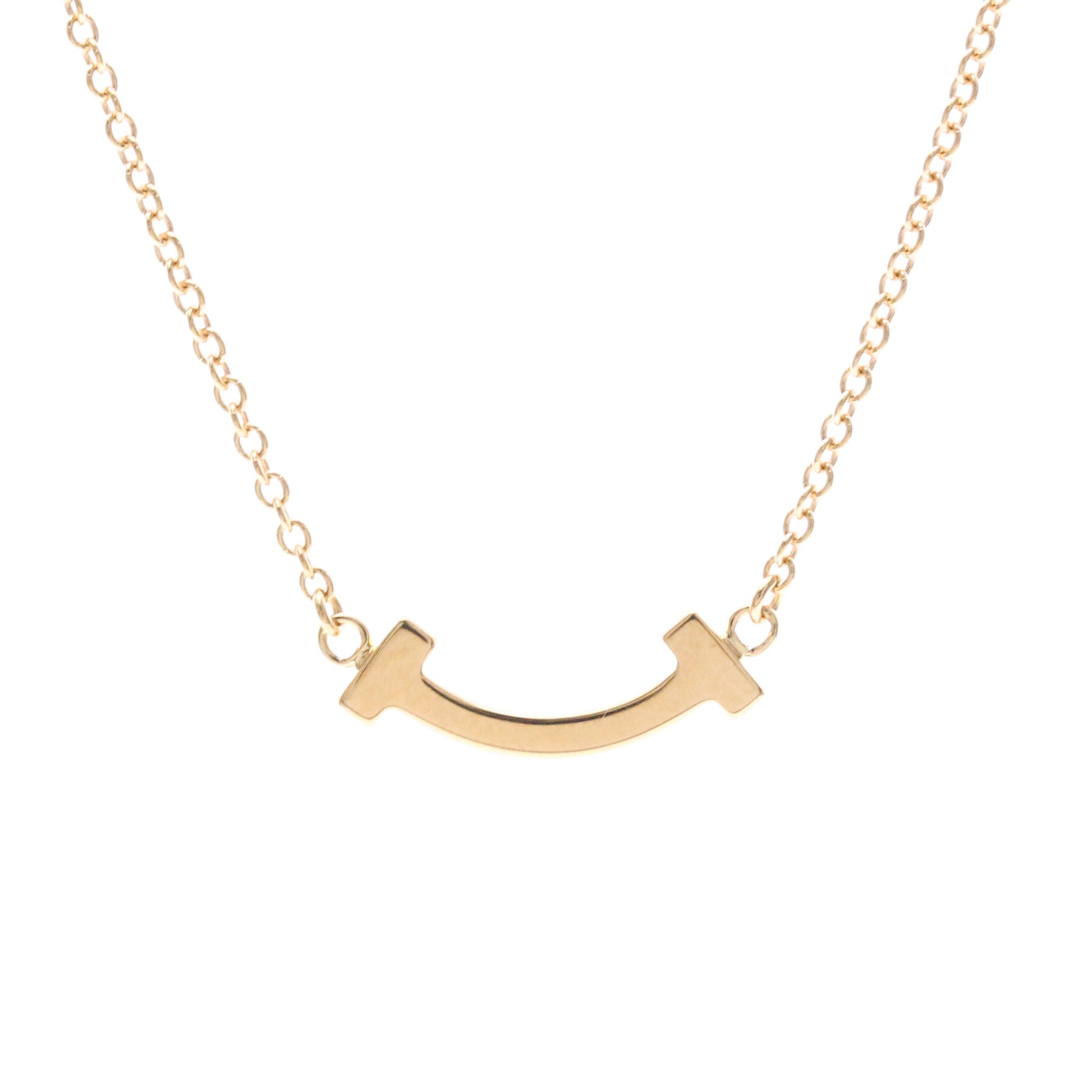 Tiffany & Co. T Smile Pendant 18K Rose Gold, Pink, Pink Gold, Necklace