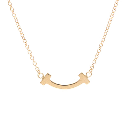 Tiffany & Co. T Smile Pendant 18K Rose Gold, Pink, Pink Gold, Necklace