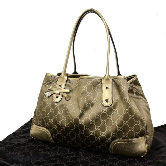 Gucci Princy, Gold, Canvas, tote