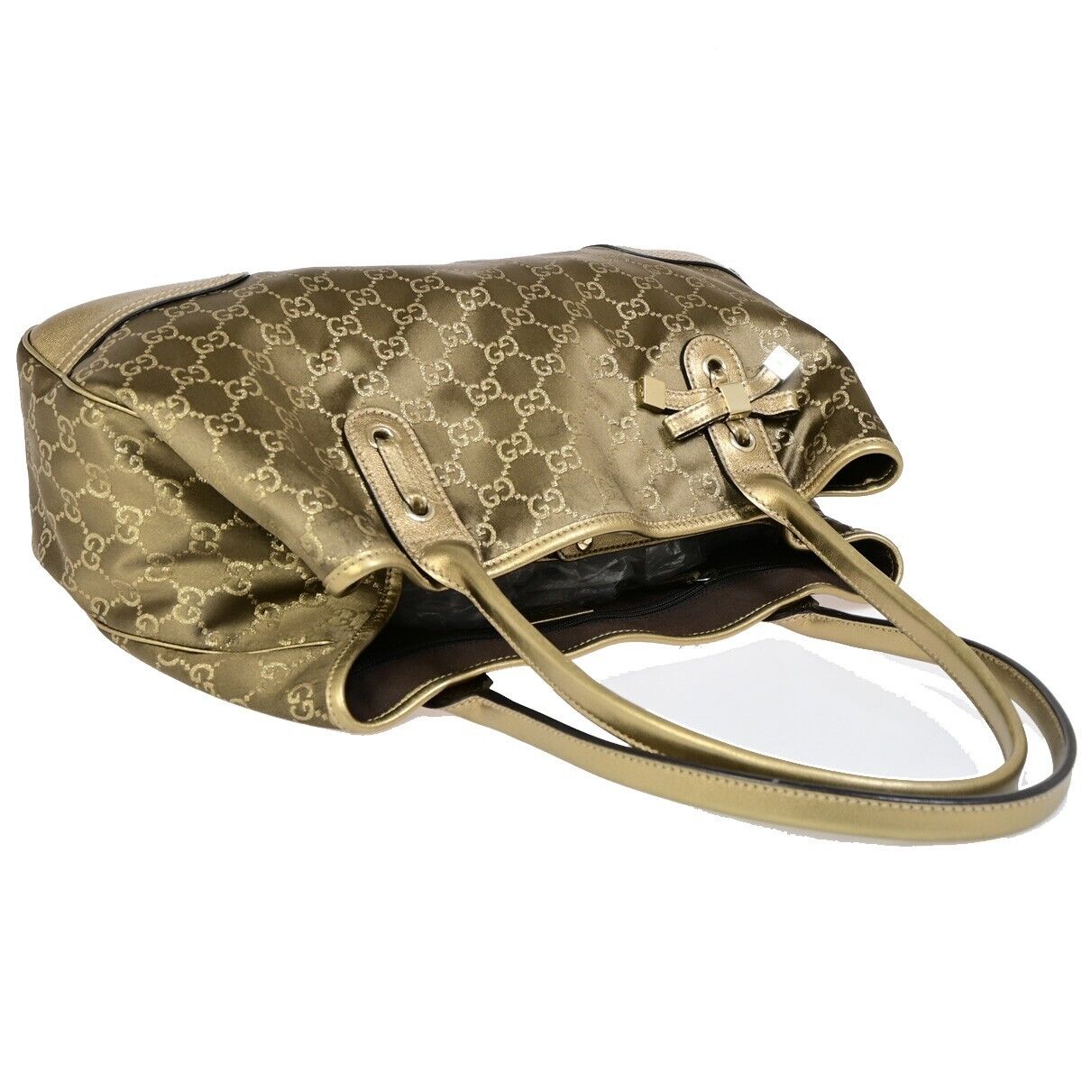 Gucci Princy, Gold, Canvas, tote