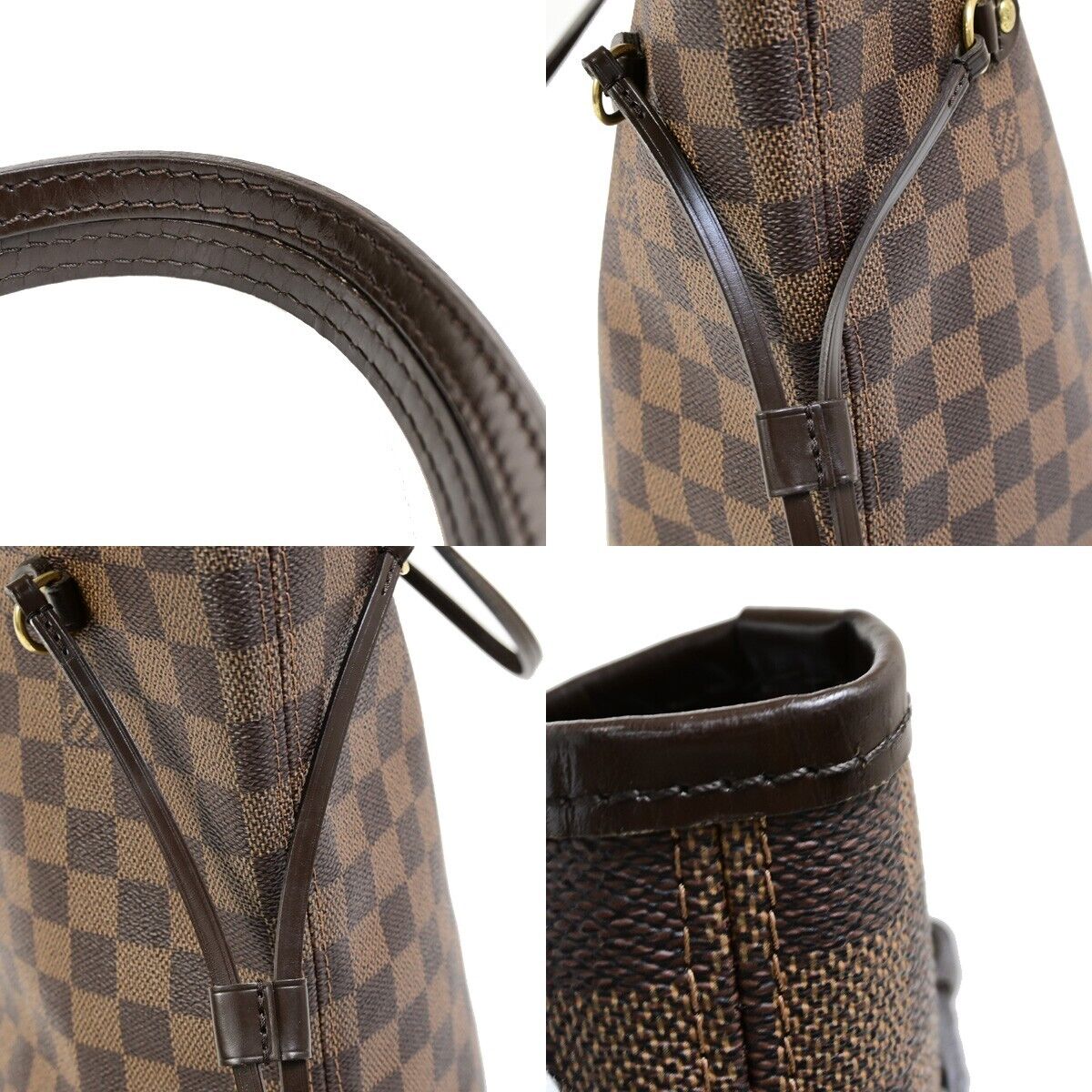 Louis Vuitton Neverfull MM, Brown, Canvas, shoulder