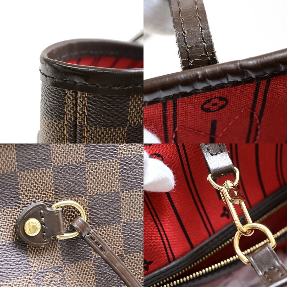 Louis Vuitton Neverfull MM, Brown, Canvas, shoulder