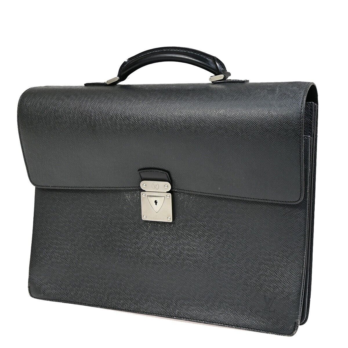 Louis Vuitton Robusto, Black, Leather, briefcase