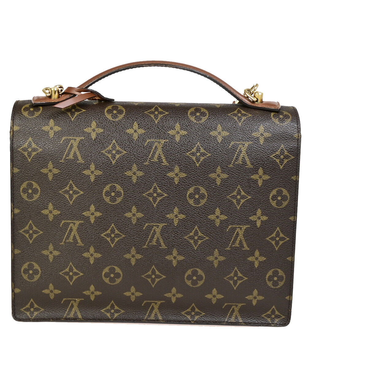 Louis Vuitton Monceau, Brown, Canvas, shoulder