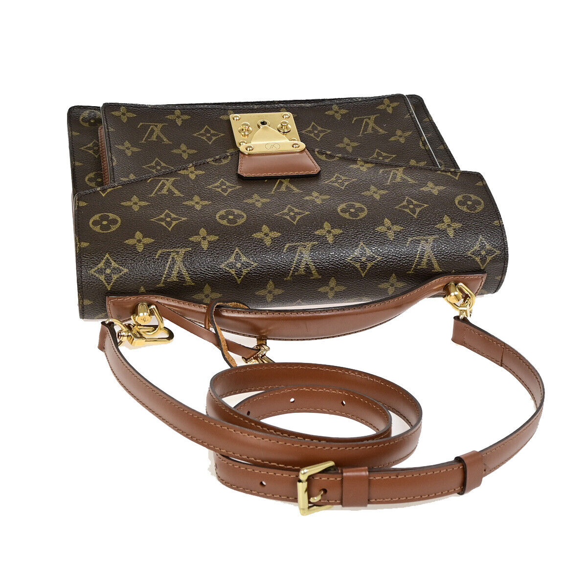 Louis Vuitton Monceau, Brown, Canvas, shoulder