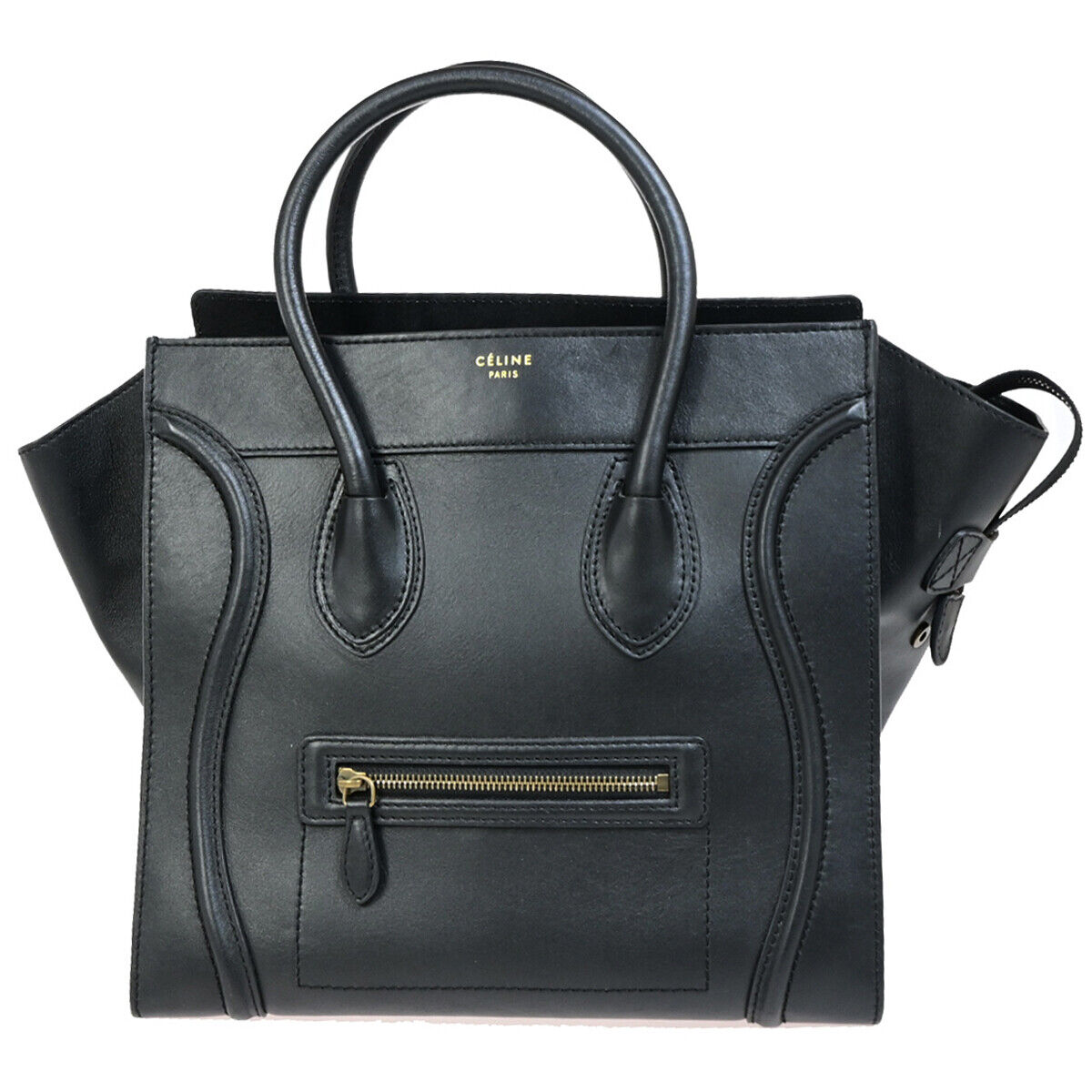 Céline, Black, Leather, handbag