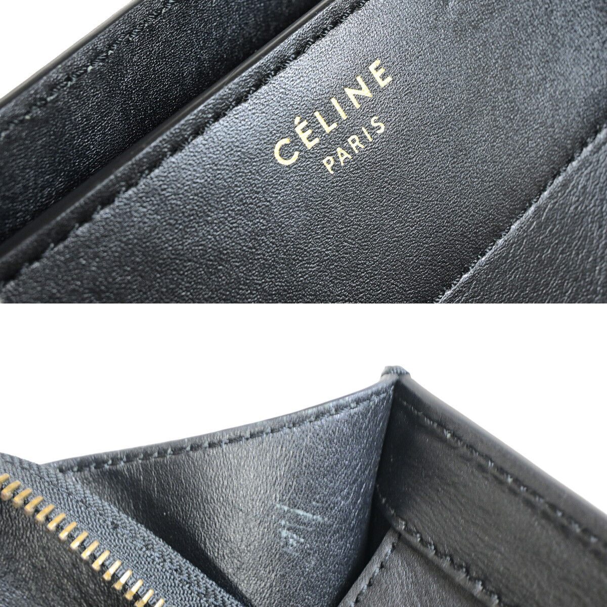 Céline, Black, Leather, handbag