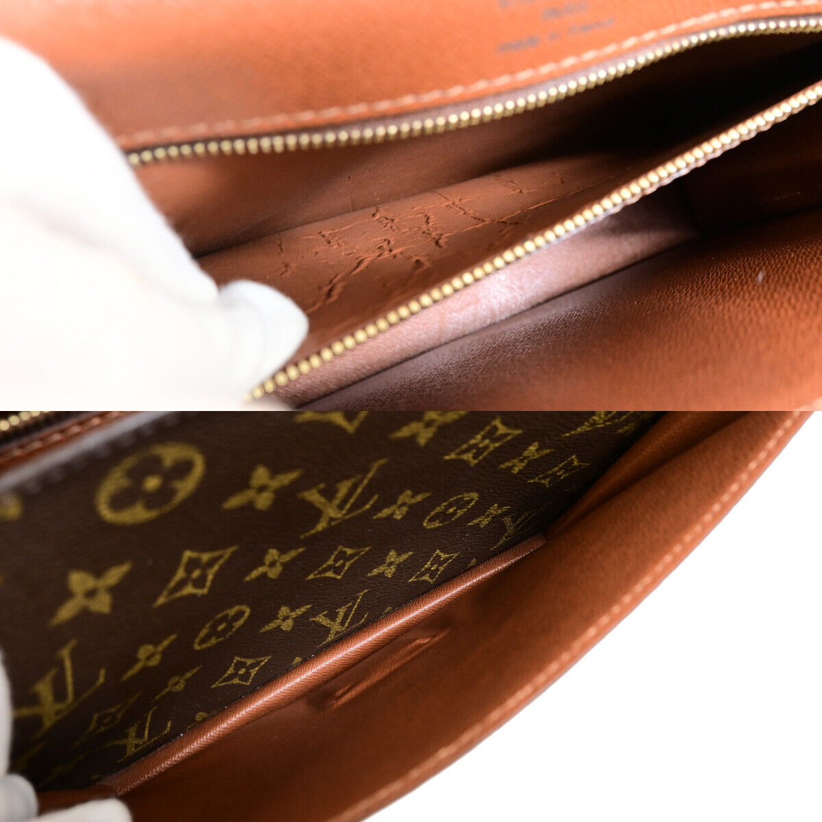 Louis Vuitton Monceau, Brown, Canvas, shoulder