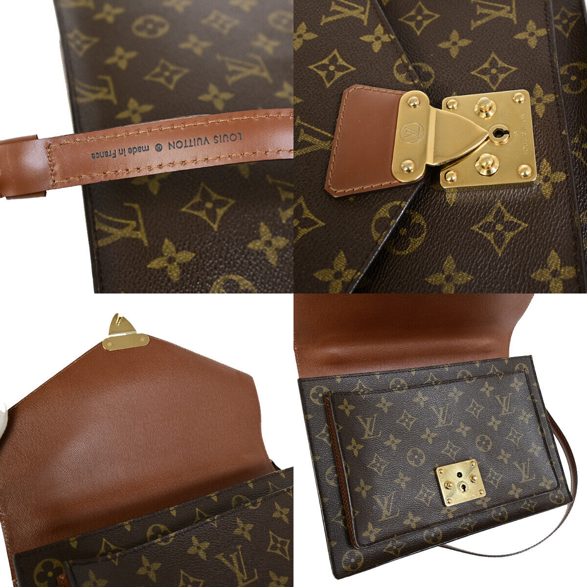 Louis Vuitton Monceau, Brown, Canvas, shoulder