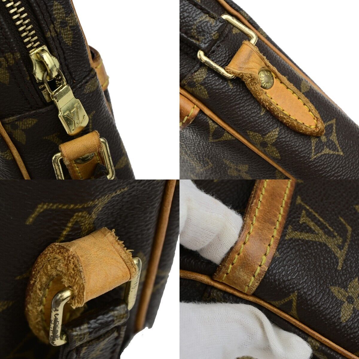 Louis Vuitton Danube, Brown, Canvas, shoulder