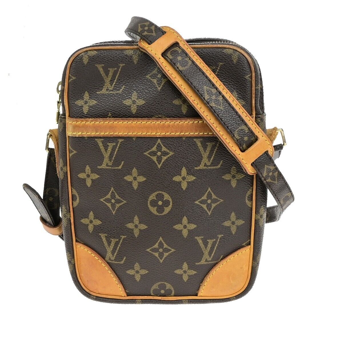 Louis Vuitton Danube, Brown, Canvas, shoulder