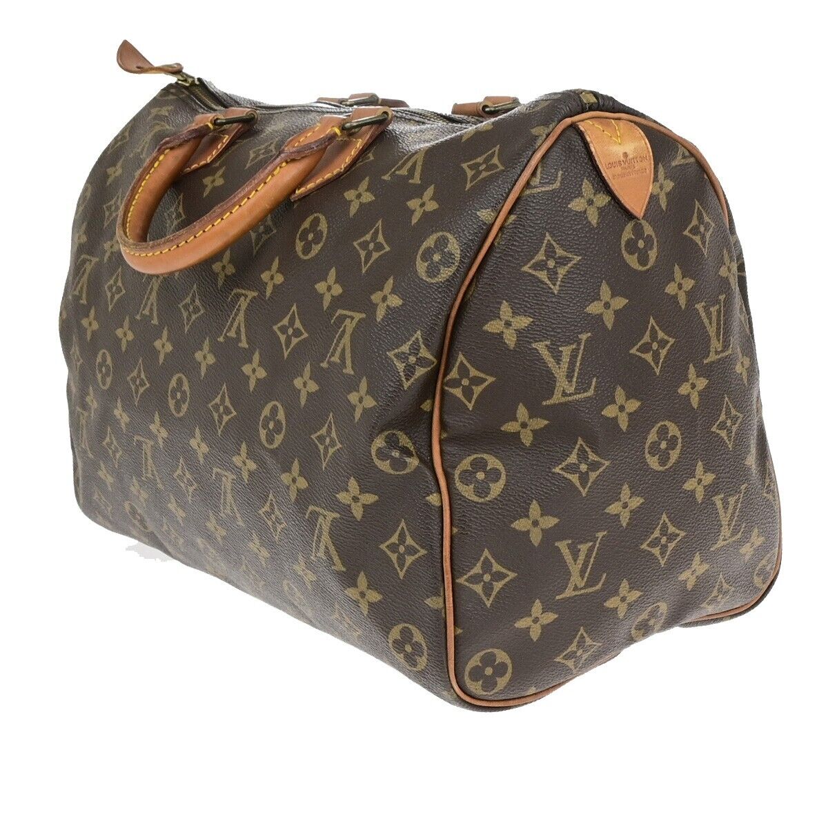 Louis Vuitton Speedy 35, Brown, Canvas, handbag