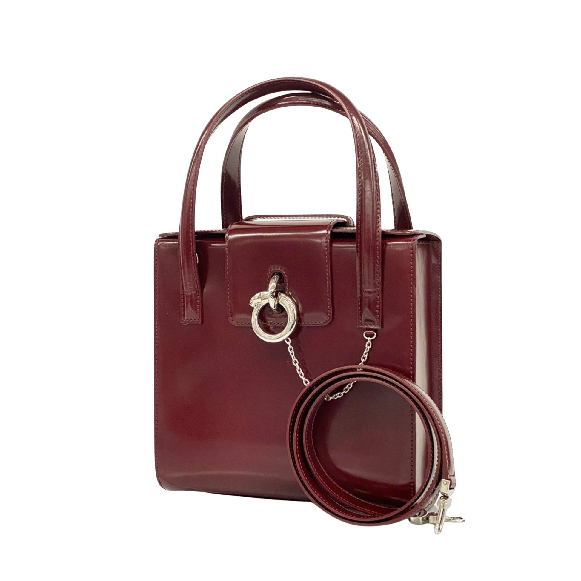 Cartier Panthère, Burgundy, Leather, handbag