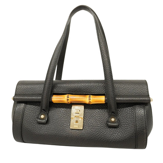 Gucci Bamboo, Black, Leather, shoulder