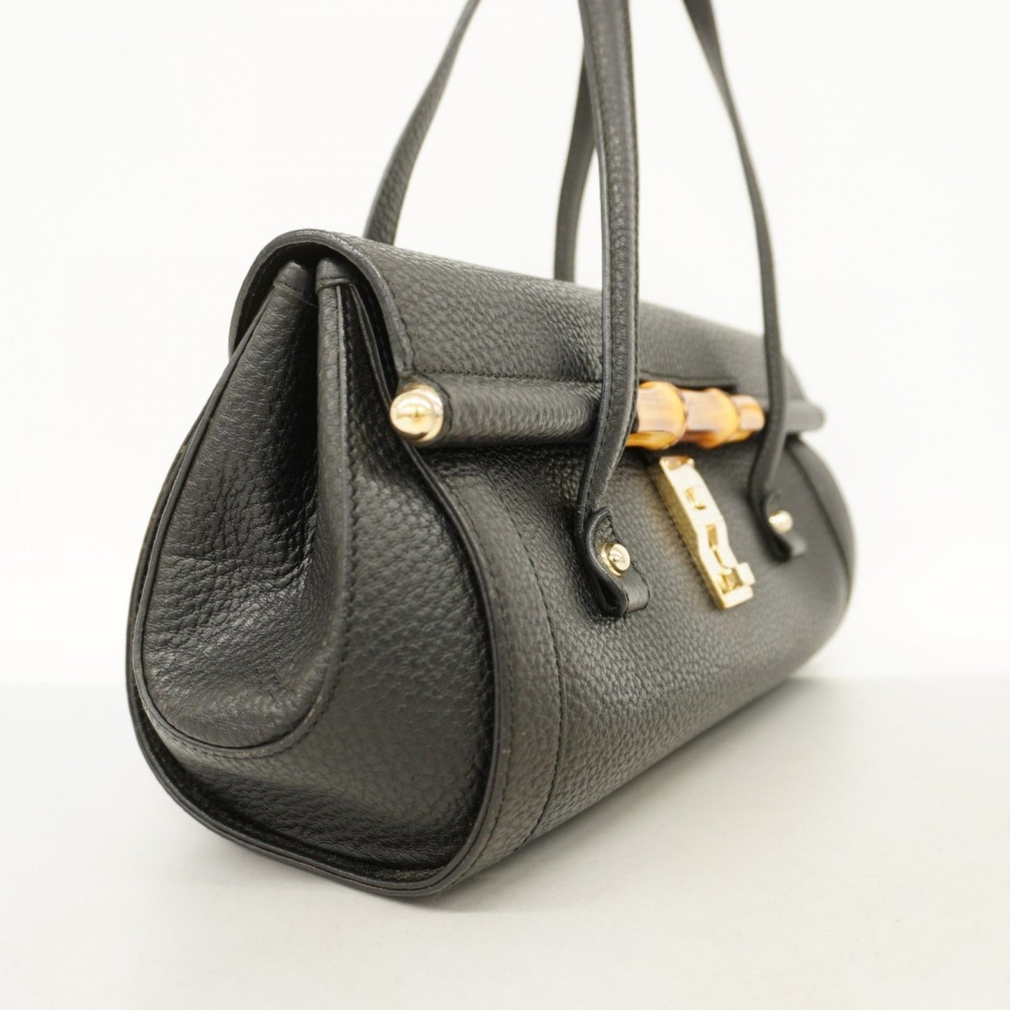 Gucci Bamboo, Black, Leather, shoulder