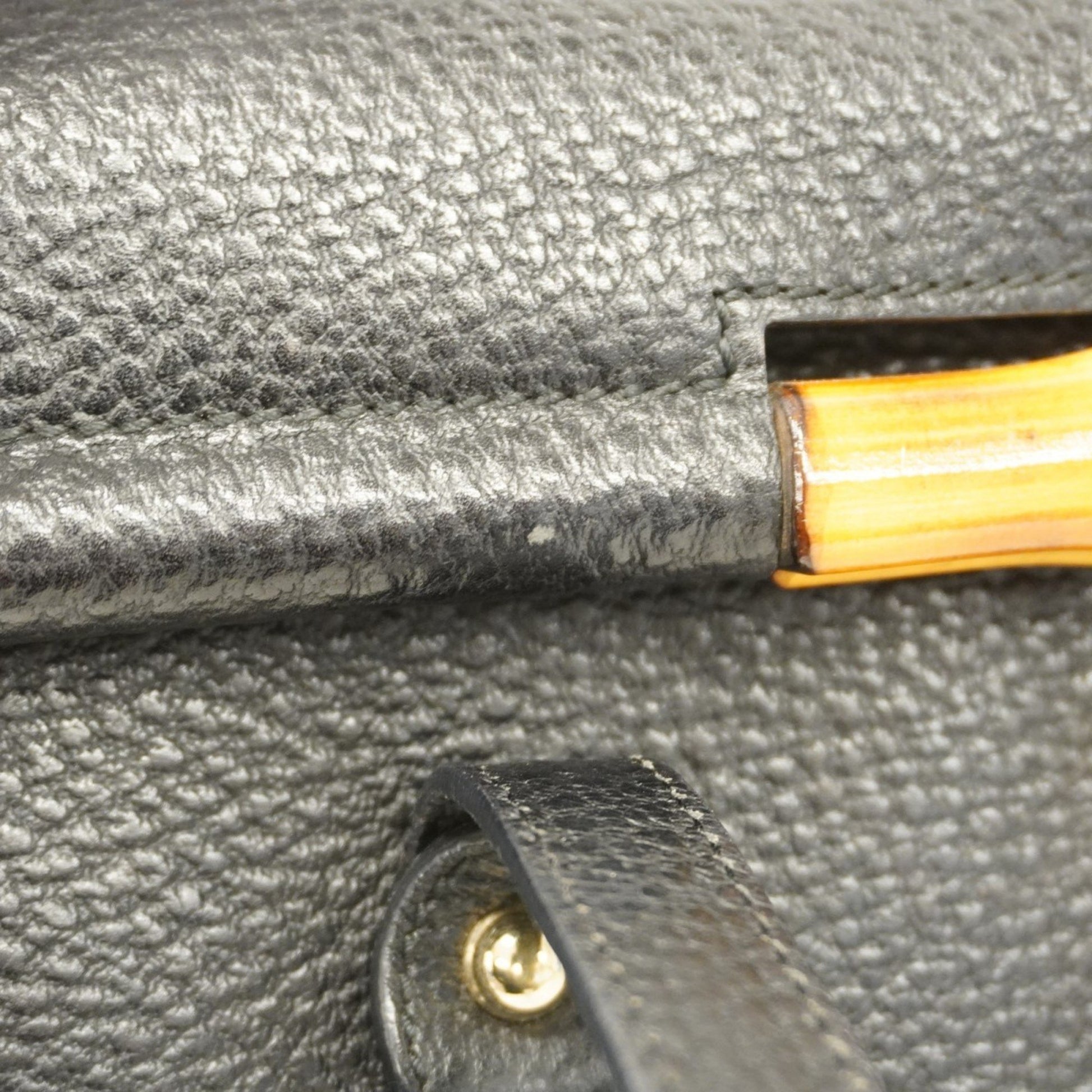 Gucci Bamboo, Black, Leather, shoulder