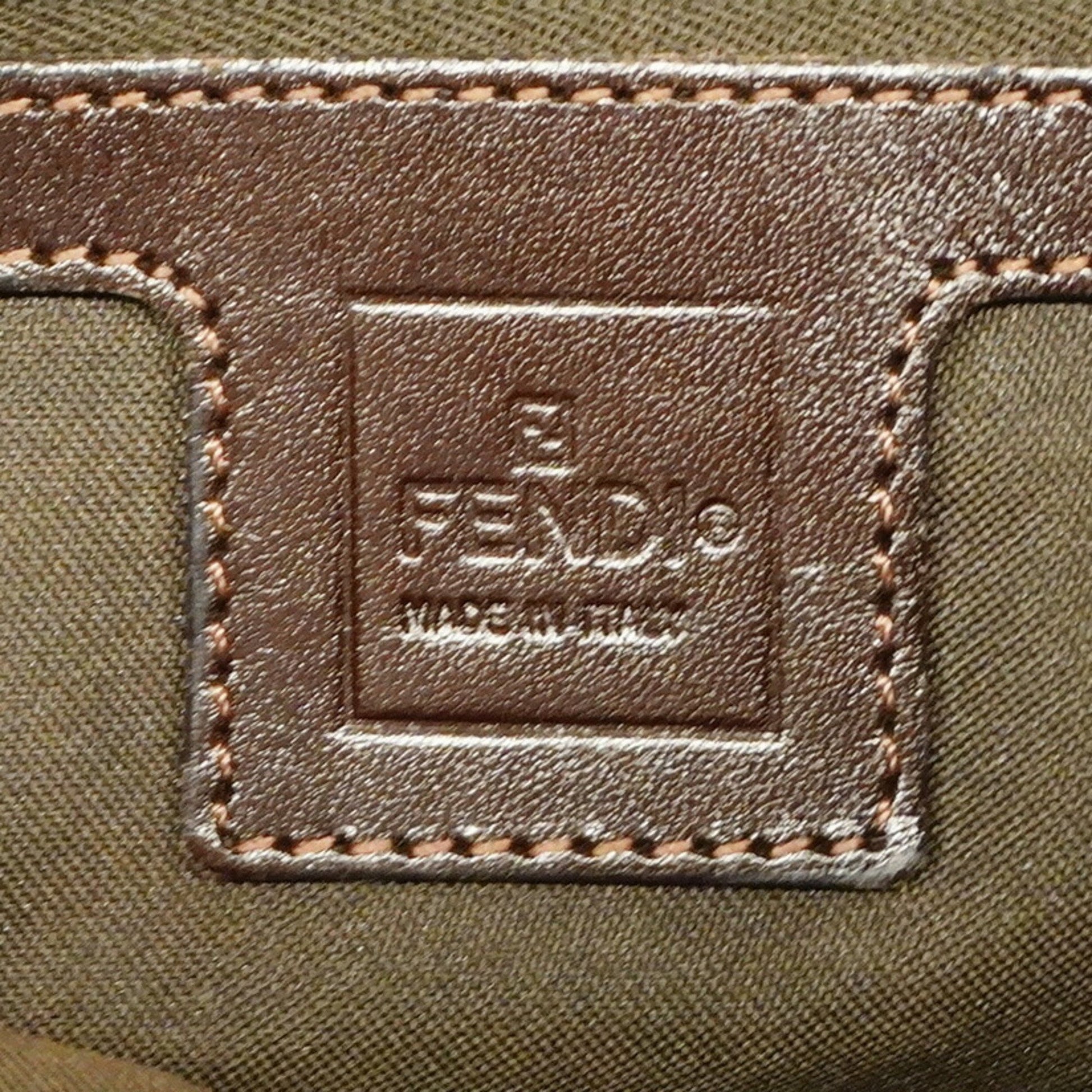 Fendi Mamma Baguette, Brown, Canvas, handbag