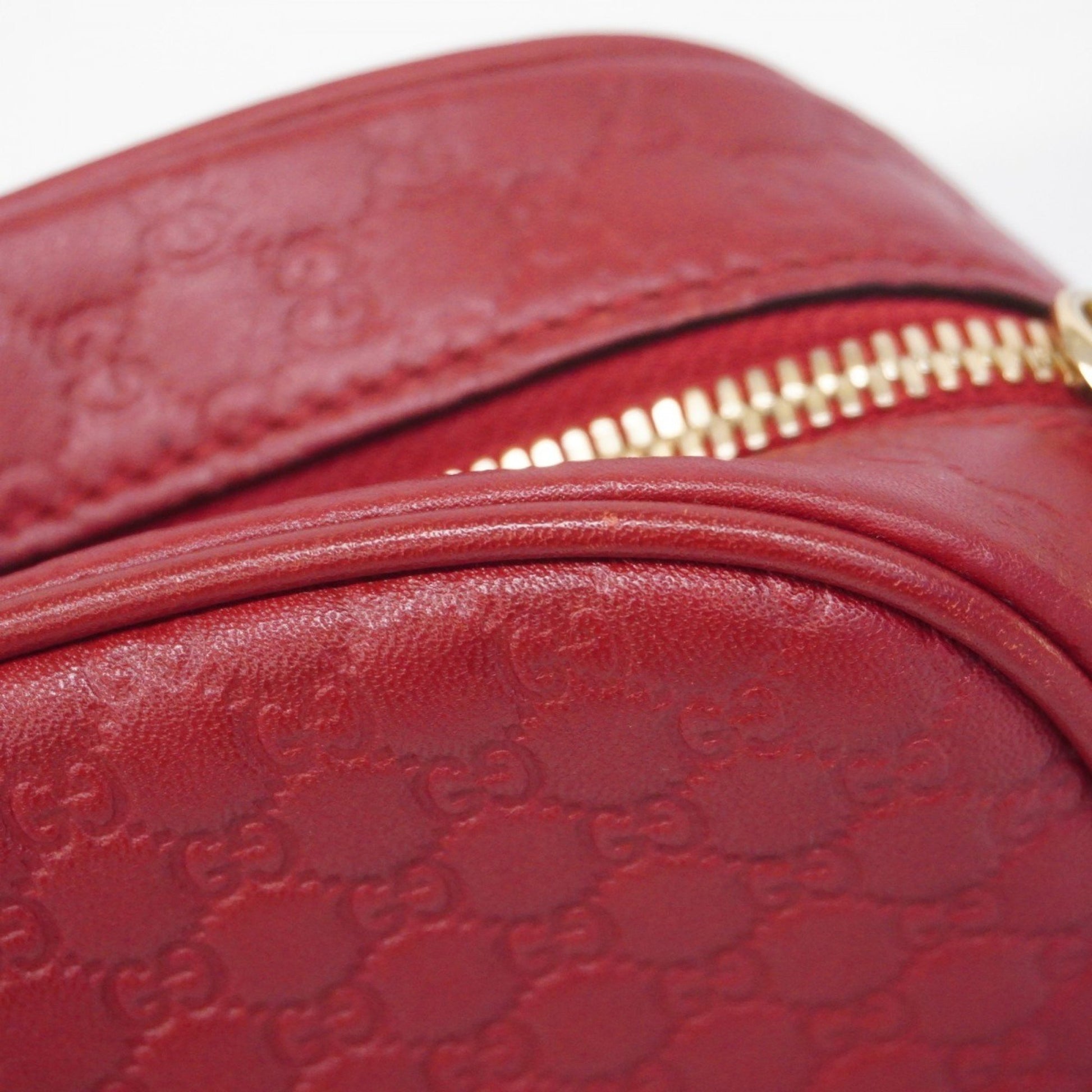 Gucci Guccissima, Red, Leather, shoulder