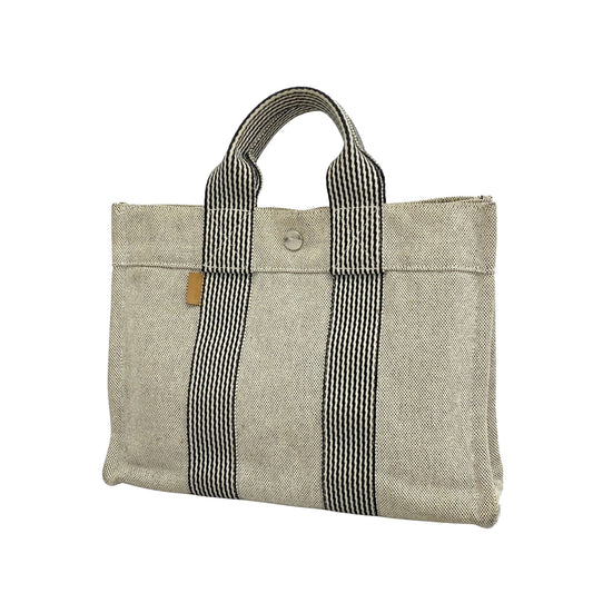 Hermès Fourre tout, Grey, Canvas, tote